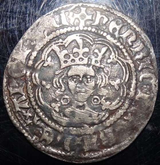 England Henry V1 1422 - 1461 AD AR Half Groat of Calais