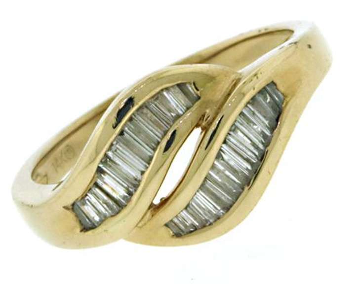 Excellent Diamond Baguette Bypass Ring