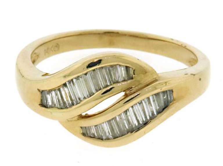 Excellent Diamond Baguette Bypass Ring