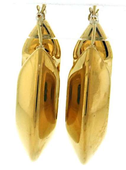 Simple 14kt YG Wide Knife Edge Hoop Earrings