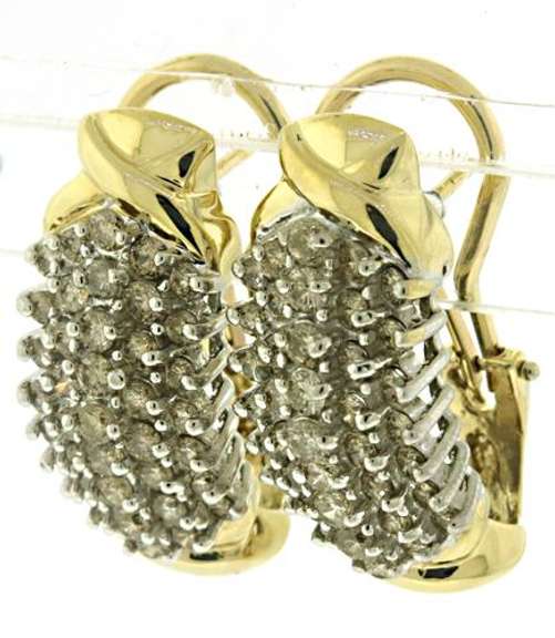 Beautiful 14kt YG Diamond Cluster Earrings