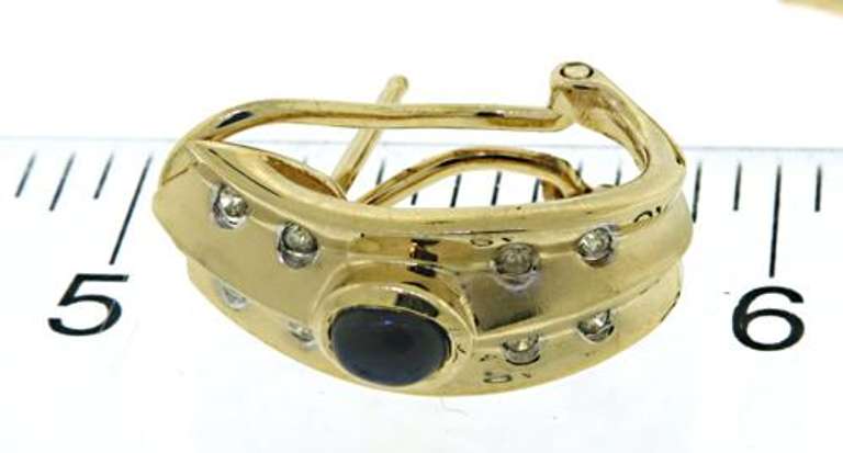 Gorgeous Cab Sapphire and Diamond Earrings