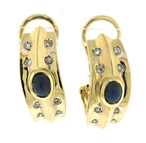 Gorgeous Cab Sapphire and Diamond Earrings