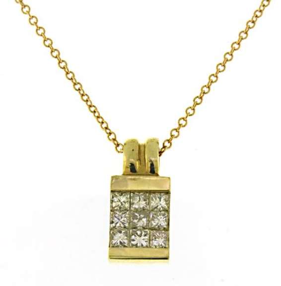 Stunning 18kt Invisible Set Diamond Necklace