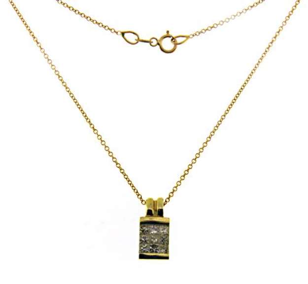 Stunning 18kt Invisible Set Diamond Necklace