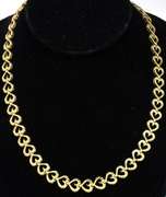 Pretty Multi-Finish Heart Necklace in Gold