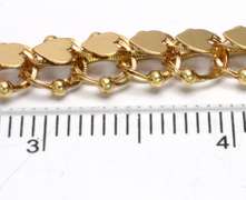 Heavy Tiered Heart Bracelet in Gold