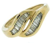 Excellent Diamond Baguette Bypass Ring