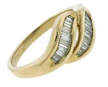 Excellent Diamond Baguette Bypass Ring