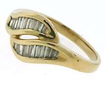 Excellent Diamond Baguette Bypass Ring