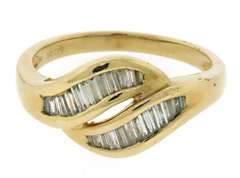 Excellent Diamond Baguette Bypass Ring