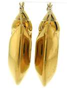 Simple 14kt YG Wide Knife Edge Hoop Earrings