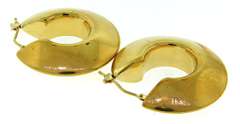 Simple 14kt YG Wide Knife Edge Hoop Earrings