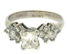 Exciting Princess Cut Center Diamond Wedding Ring