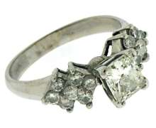 Exciting Princess Cut Center Diamond Wedding Ring