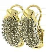 Beautiful 14kt YG Diamond Cluster Earrings