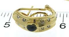 Gorgeous Cab Sapphire and Diamond Earrings