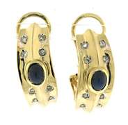 Gorgeous Cab Sapphire and Diamond Earrings