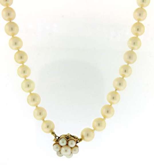 Classy 14kt YG Soft Golden Pearl Necklace
