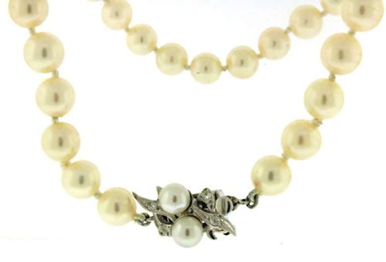 Incredible 14kt WG Fresh Water Pearl Necklace