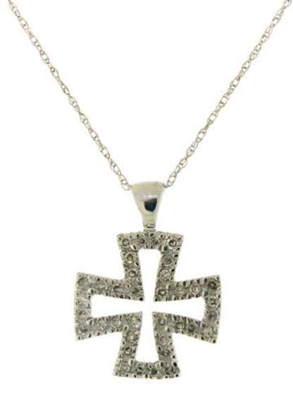 Fancy Diamond Cross Pendant Necklace