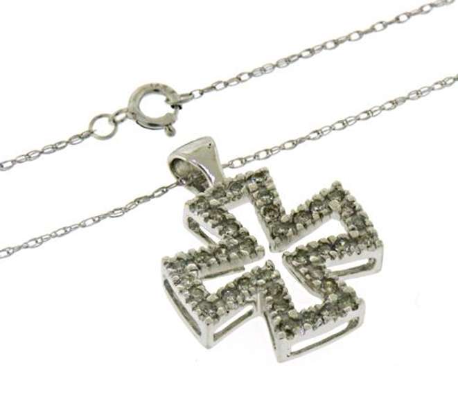 Fancy Diamond Cross Pendant Necklace
