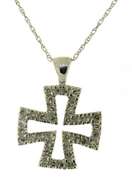 Fancy Diamond Cross Pendant Necklace