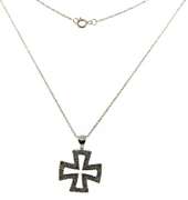Fancy Diamond Cross Pendant Necklace