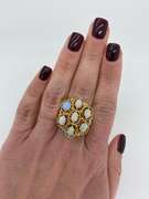 14K Yellow Gold Crystal Opal Cocktail Ring