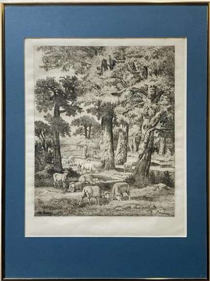 Sheep in The Pasture Ink on Paper