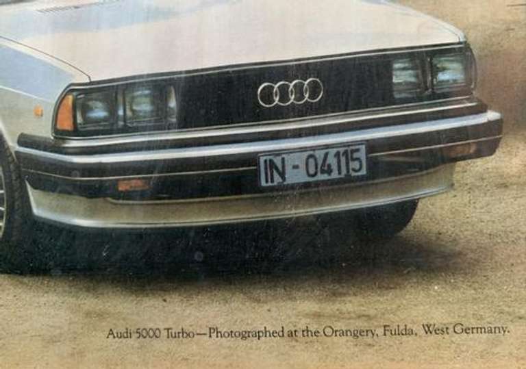 Vintage Framed Audi 5000 Turbo Photogravure