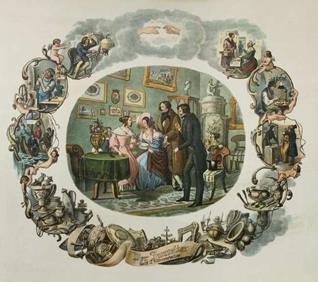 Vintage The jeweler Gold & Silver workers Lithograph