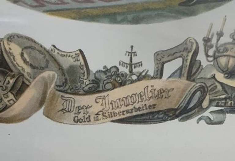 Vintage The jeweler Gold & Silver workers Lithograph