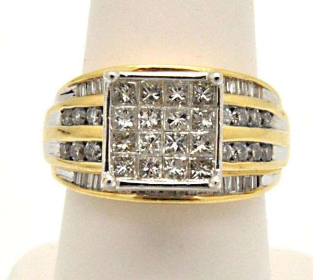 14K YELLOW GOLD 1.75 CARAT DIAMOND RING.