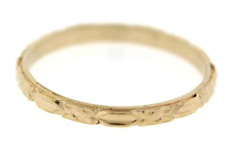 Vintage Style Carved Band Ring
