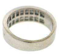 Strong Princess Cut Double Row Diamond Channel Set Band