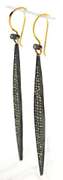 Gorgeous 2 Tone Diamond Dangle Earrings