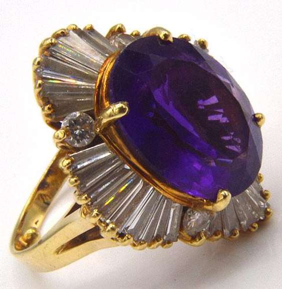 Fabulous Amethyst and Diamond Vintage Ring