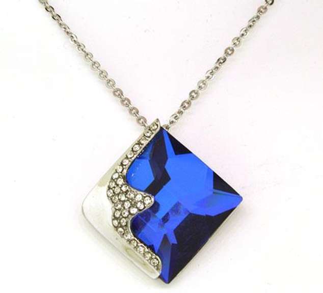 Preciosa Blue Crystal Necklace