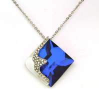 Preciosa Blue Crystal Necklace