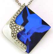 Preciosa Blue Crystal Necklace