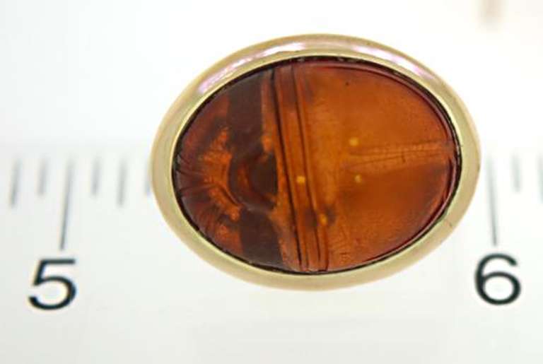 14kt Amber Scarab Earrings