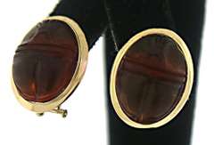 14kt Amber Scarab Earrings