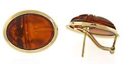 14kt Amber Scarab Earrings