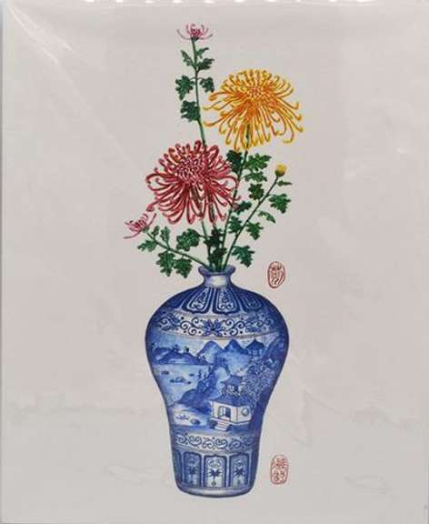 Original Watercolor Oriental Drawing