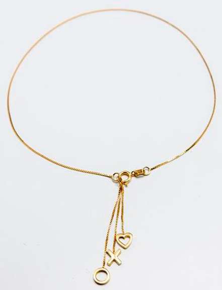 Sweet XO & Heart Anklet in 14KT Gold
