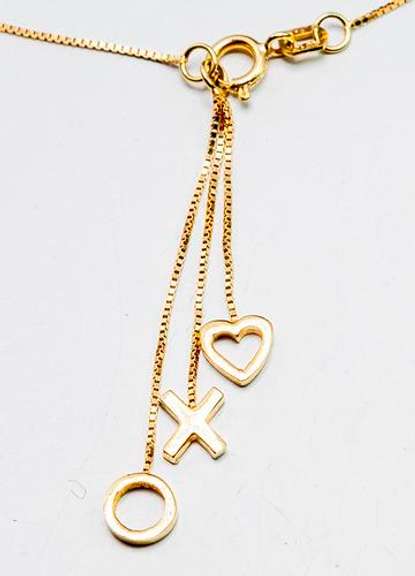 Sweet XO & Heart Anklet in 14KT Gold