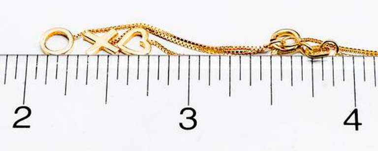 Sweet XO & Heart Anklet in 14KT Gold
