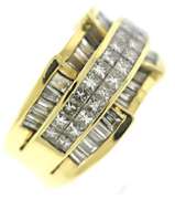 Luxurious 18kt Princess & Baguette Cut Diamond Ring