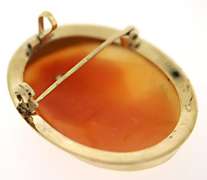 14kt Yellow Gold Cameo Diamond Pin Pendant